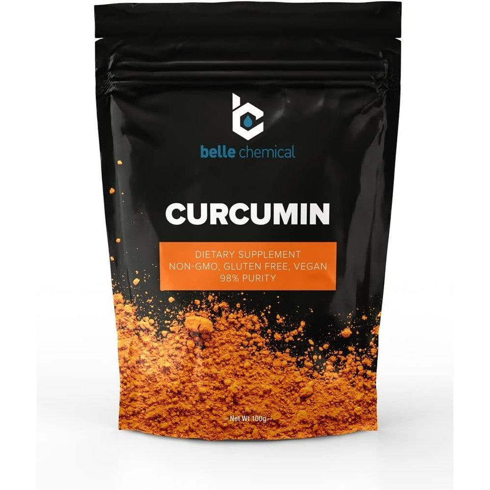 Belle Chemical 98% Pure Curcumin Powder front view 100g pouch