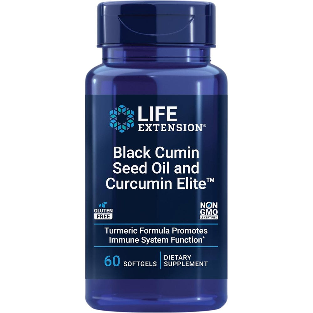 Life Extension Black Cumin Seed Oil and Curcumin Elite bottle front view