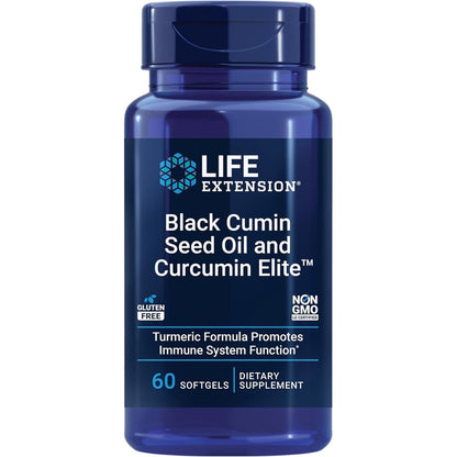 Life Extension Black Cumin Seed Oil and Curcumin Elite bottle front view