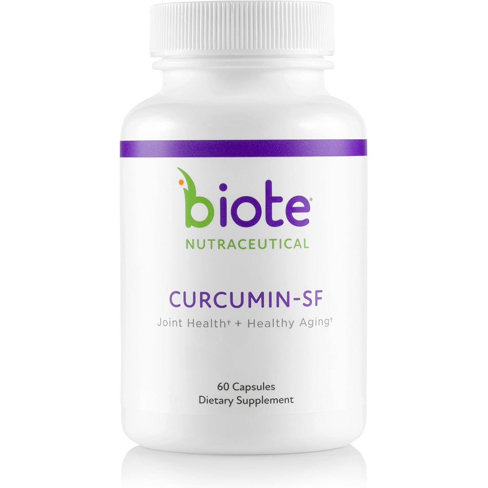 Biote Nutraceuticals Curcumin SF 60 Capsules front view for circulation support