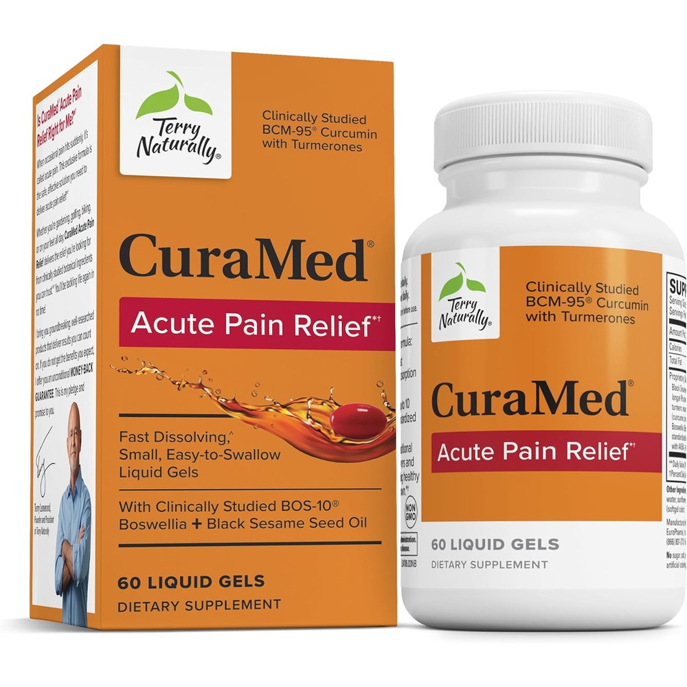 Terry Naturally CuraMed Acute Pain Relief 60 liquid gels front packaging