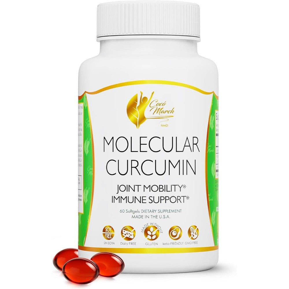 Coco March N.M.D. Molecular Curcumin bottle front view