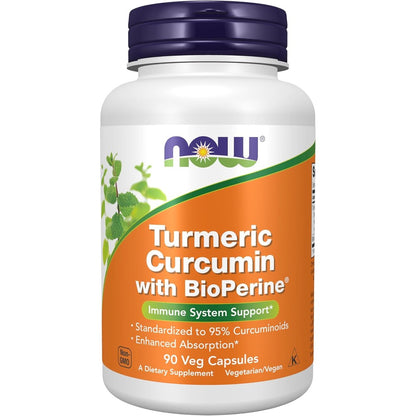 Now Foods Turmeric Curcumin with BioPerine bottle front view