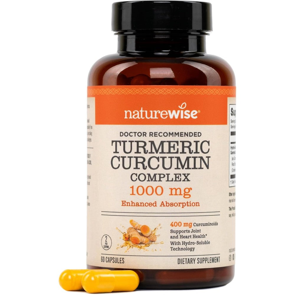 Naturewise Extra Strength Turmeric Curcumin 1000mg bottle front view