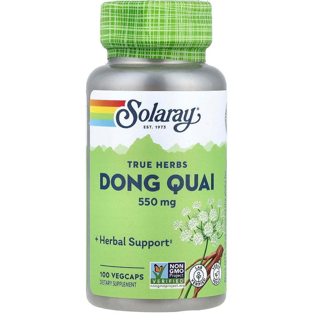 Solaray Dong Quai Root 550mg front view bottle for women health