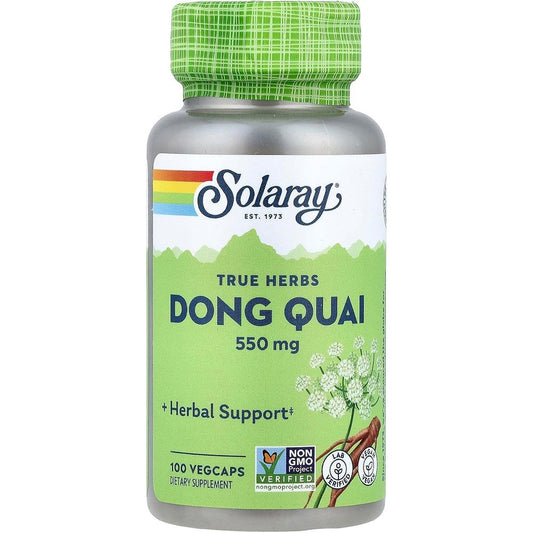 Solaray Dong Quai Root 550mg front view bottle for women health