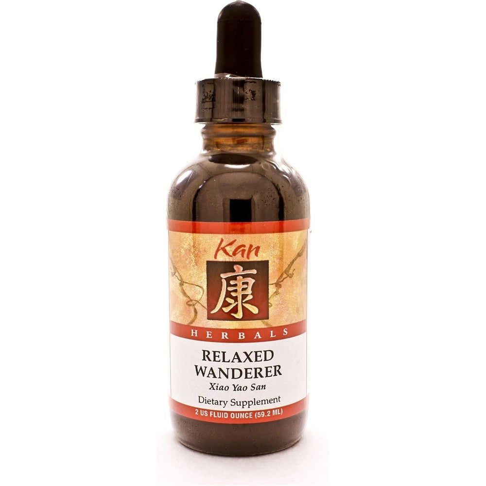 Kan Herb Company Relaxed Wanderer liquid herbal formula front view for stress relief