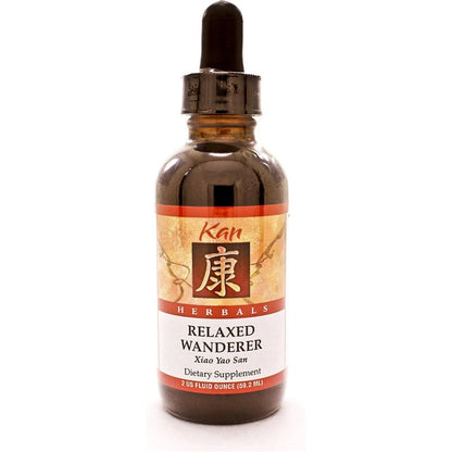 Kan Herb Company Relaxed Wanderer liquid herbal formula front view for stress relief