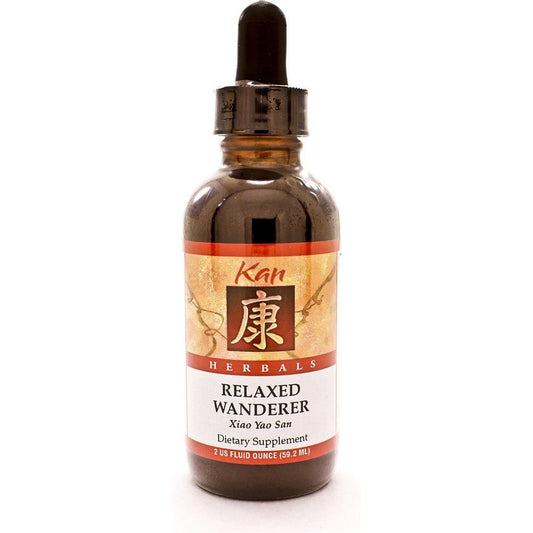 Kan Herb Company Relaxed Wanderer liquid herbal formula front view for stress relief