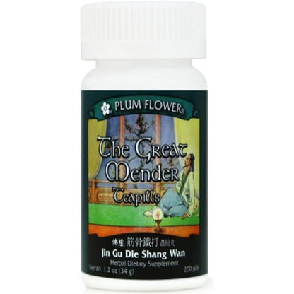 Plum Flower The Great Mender Teapills 200 Capsules front bottle view for injury recovery supplement