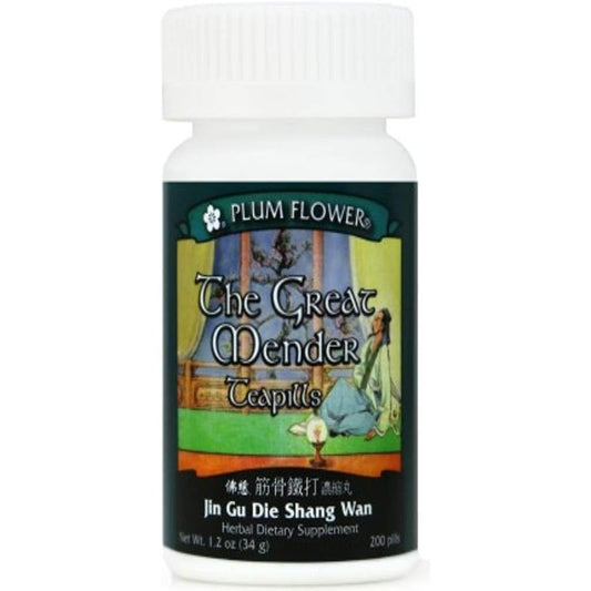 Plum Flower The Great Mender Teapills 200 Capsules front bottle view for injury recovery supplement