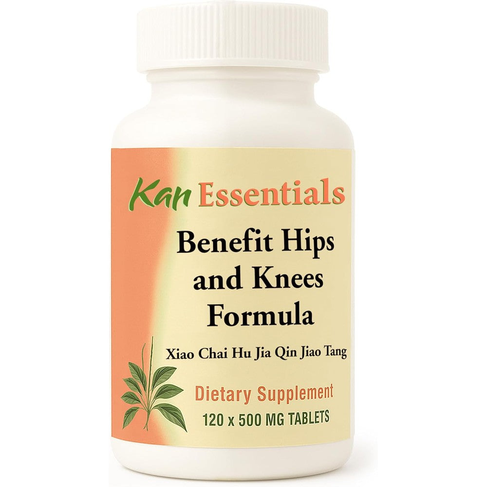 Kan Herbs Essentials Benefit Hips and Knees front view bottle of pet joint supplement