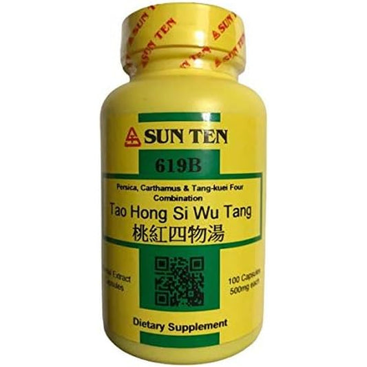 Seven Forests Tao Hong Si Wu Tang 100 Capsules front view bottle showing traditional Chinese medicine formula packaging