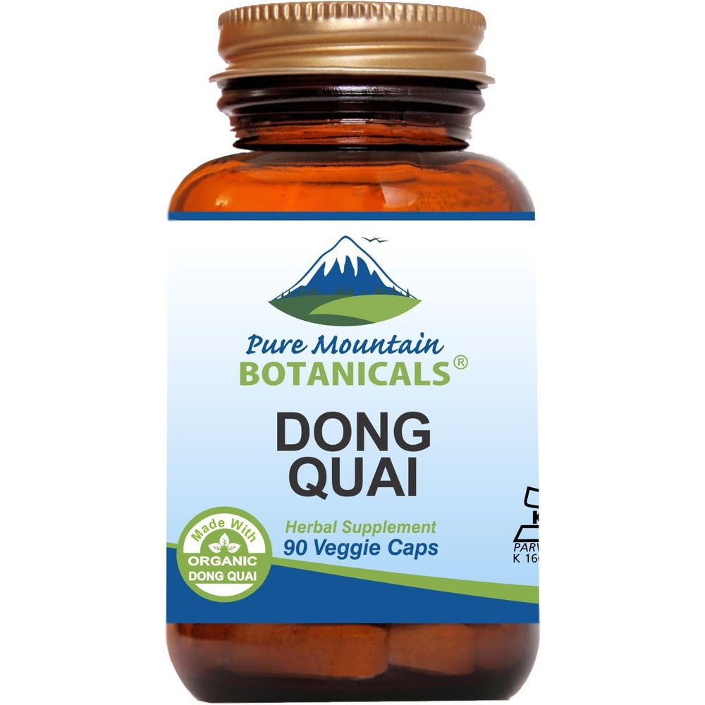 Pure Mountain Botanicals Dong Quai 500mg 90 capsules front view packaging
