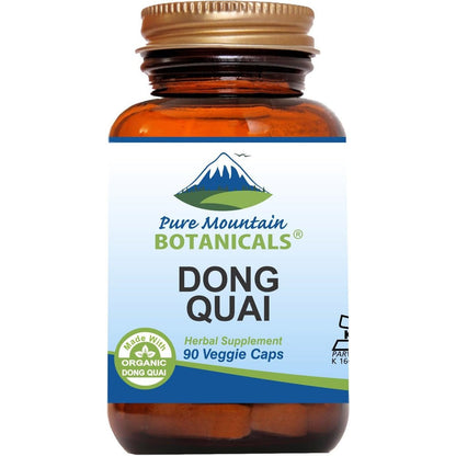 Pure Mountain Botanicals Dong Quai 500mg 90 capsules front view packaging