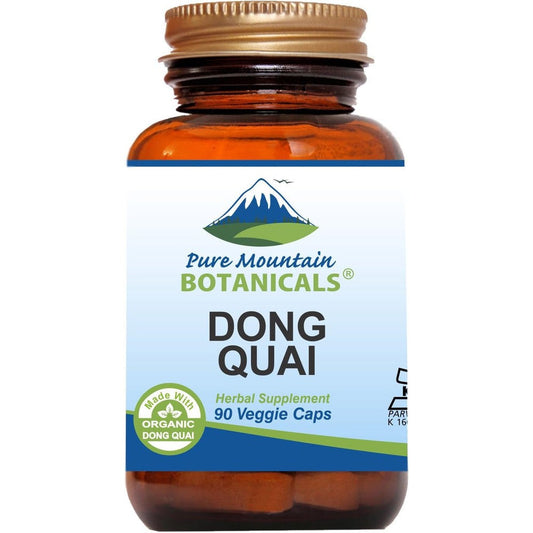 Pure Mountain Botanicals Dong Quai 500mg 90 capsules front view packaging