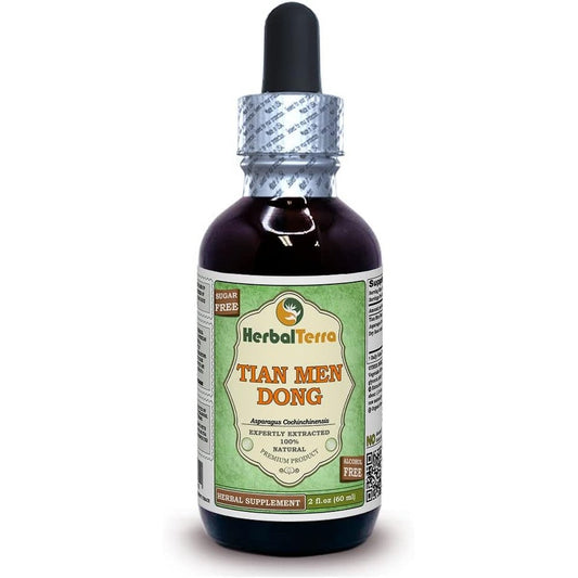HerbalTerra Tian Men Dong Asparagus Glycerite liquid extract front view for respiratory health