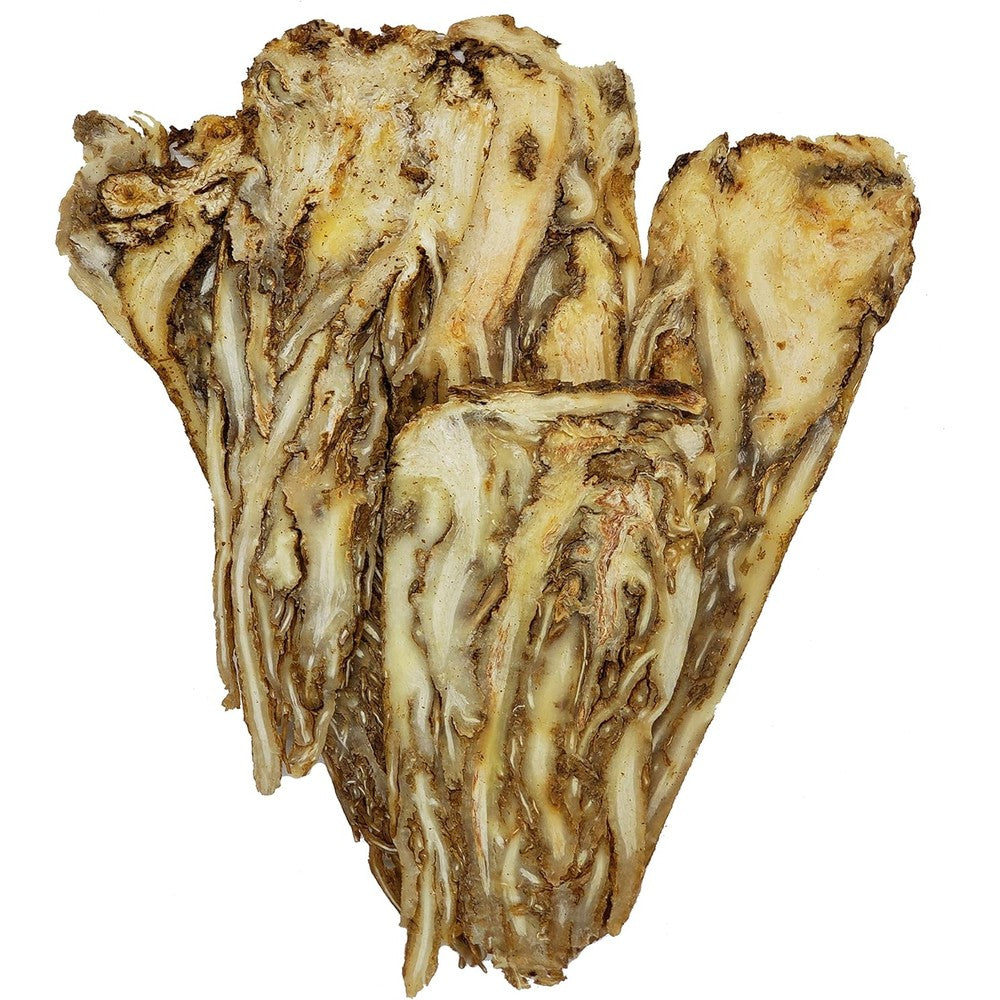 GinsengStoreAndMore Premium Dang Gui Root Slices front view of eight ounce bag showing dried herbal pieces.