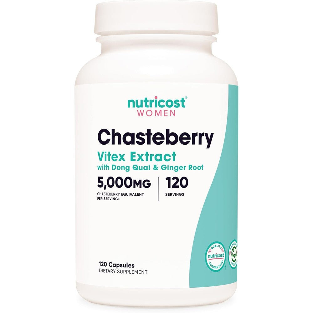 Nutricost Women Chasteberry Extract 5000mg front view bottle for hormonal support