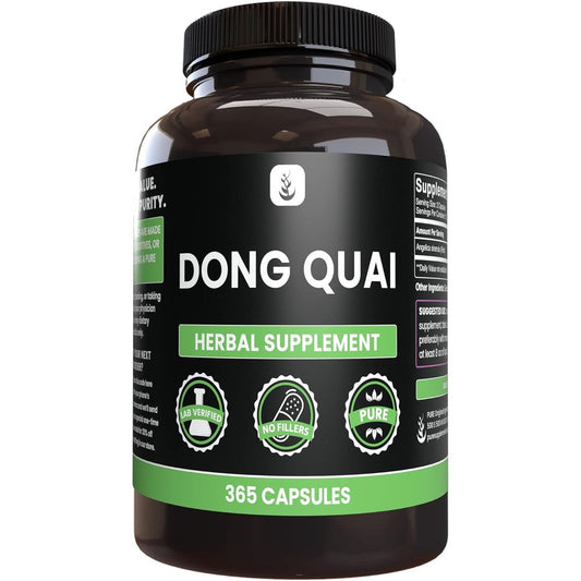 Pure Original Ingredients Dong Quai 365 capsules front view showing original label.