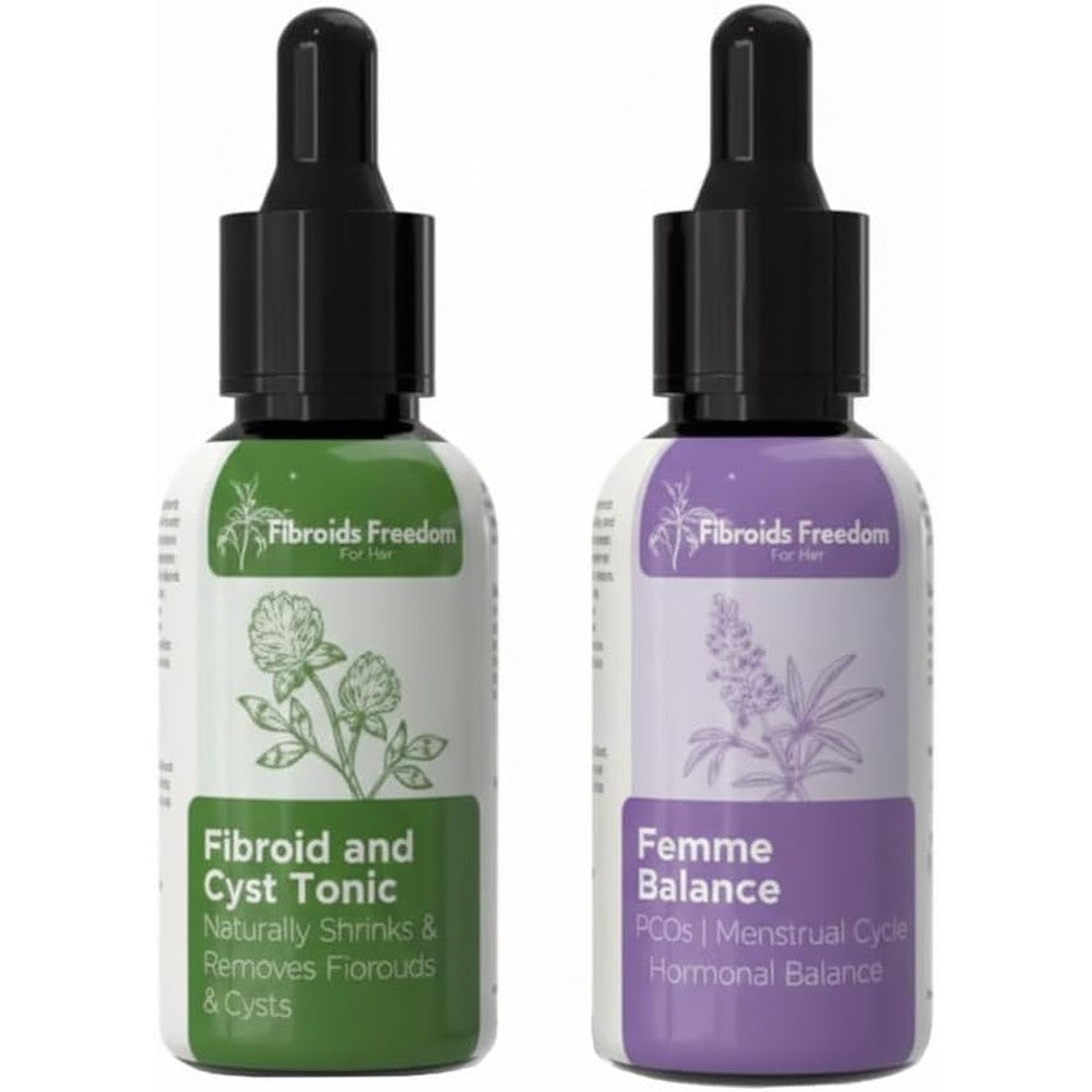 Saffa Supplements Daily Fibroid and Cyst Tonic 2 pack front view for hormonal balance.