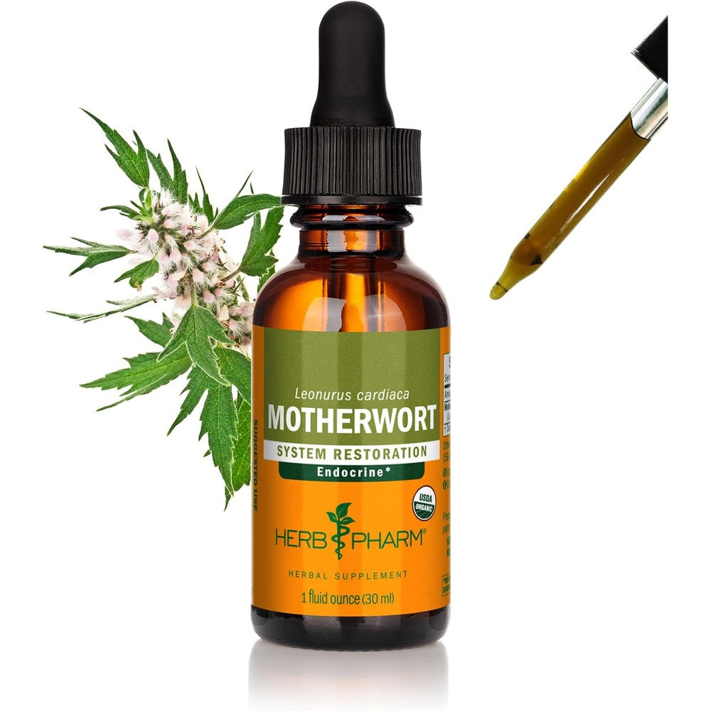 Herb Pharm Certified Organic Motherwort Liquid Extract front bottle view