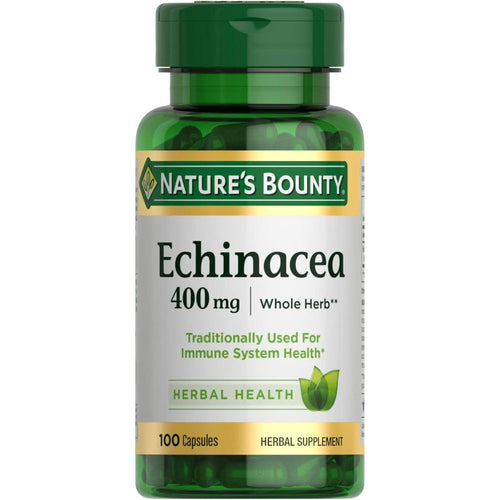 Nature's Bounty Echinacea 400mg capsules for immune wellness support