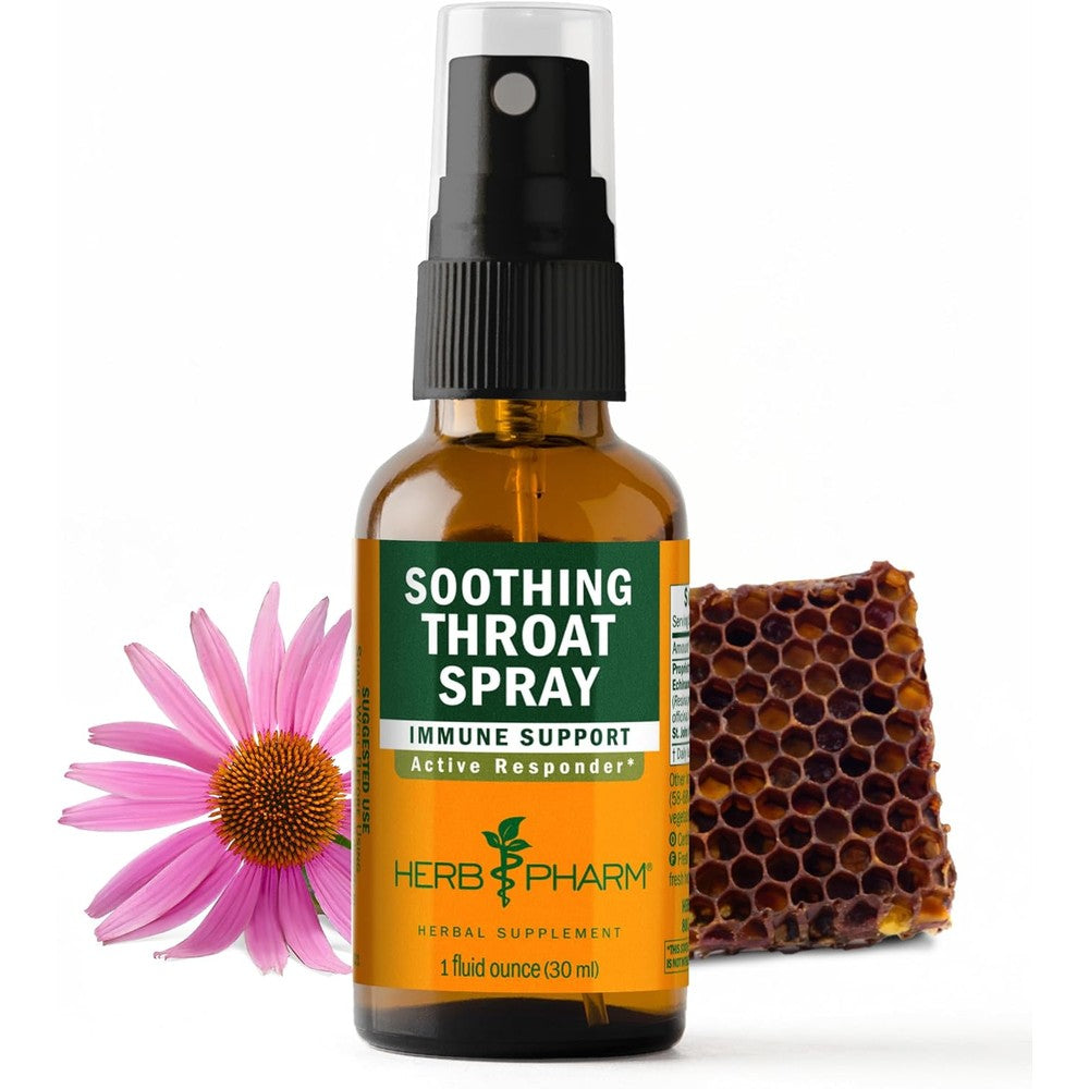 Herb Pharm Soothing Throat Spray bottle front view