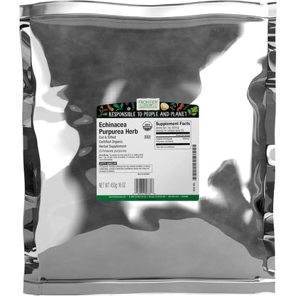 Frontier Co-op Organic Echinacea Purpurea Herb 16 Ounce bag front view