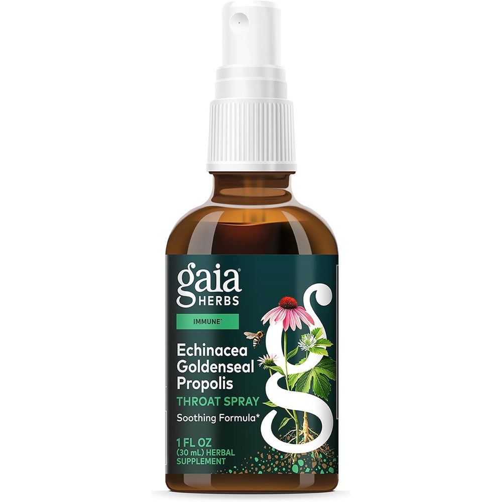 Gaia Herbs Echinacea Goldenseal Propolis Throat Spray front view
