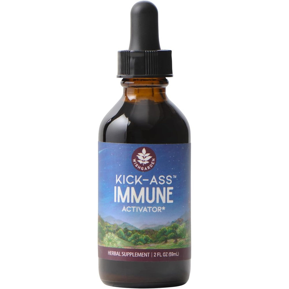 WishGarden Herbs Kick-Ass Immune liquid support bottle front view