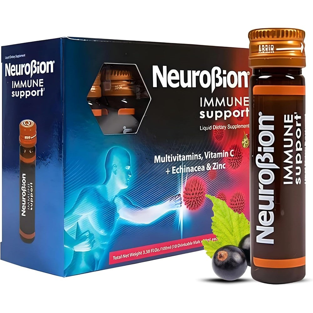 Neurobion Immune Support with Echinacea and Zinc liquid vials front view