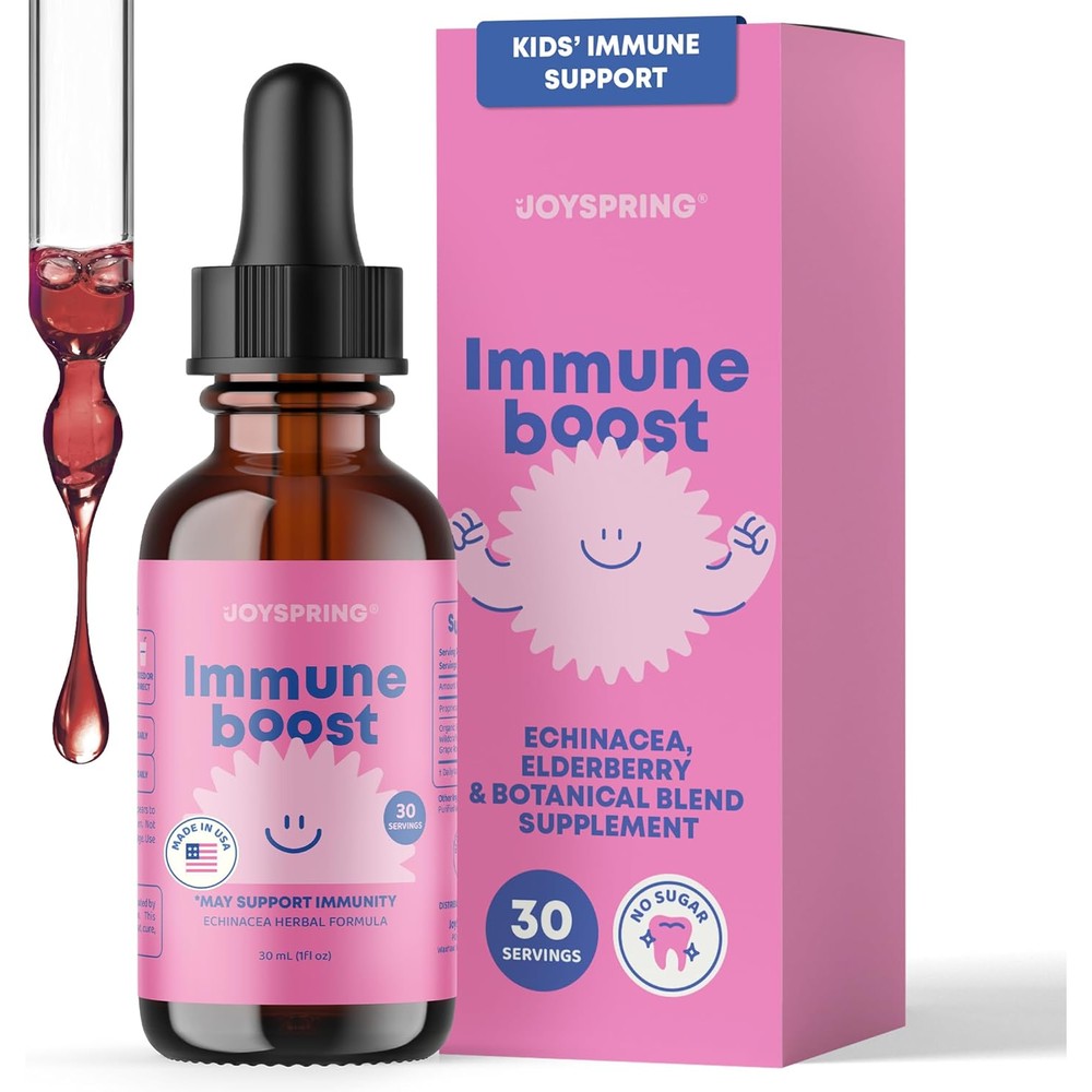JoySpring Kids Immune Support Drops front view bottle