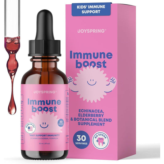 JoySpring Kids Immune Support Drops front view bottle
