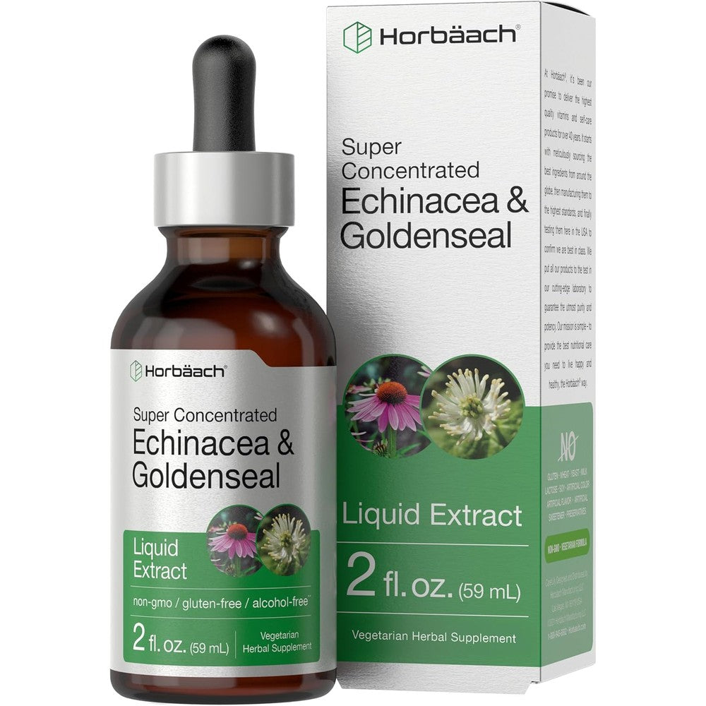 Horbäach Echinacea and Goldenseal liquid tincture front view bottle