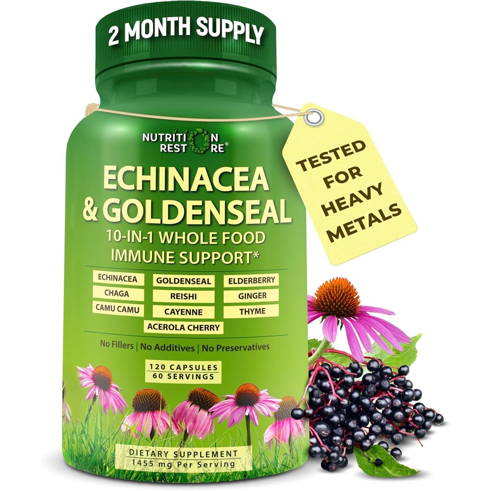 Nutrition Restore Echinacea Goldenseal 1455mg front bottle view