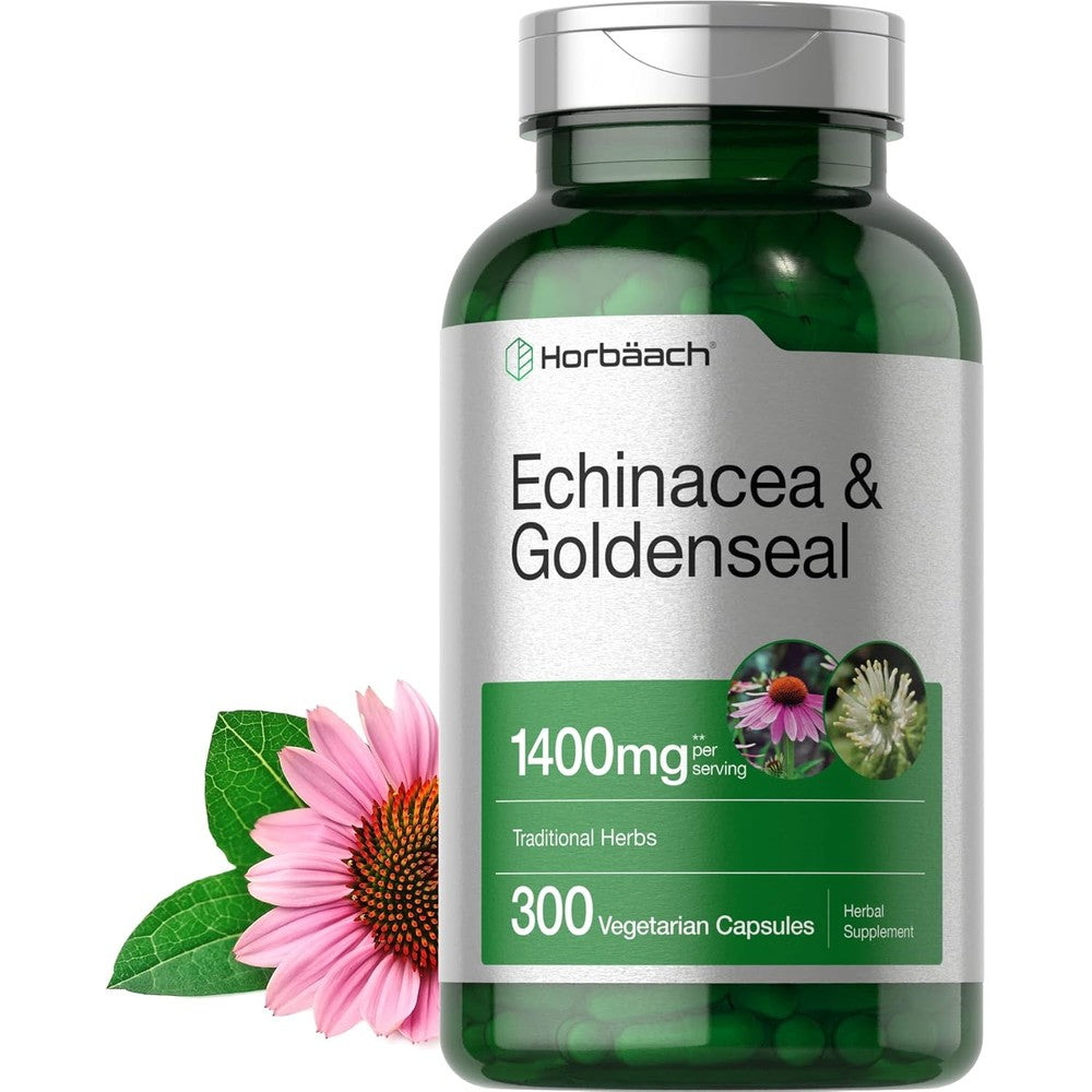 Horbaach Echinacea and Goldenseal Root 300 capsules bottle front view