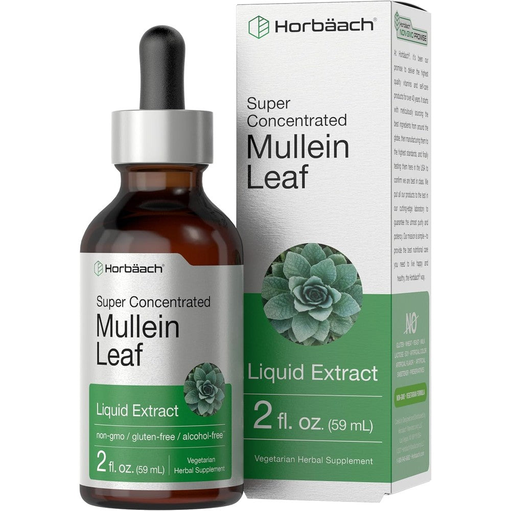 Horbäach Mullein Leaf Extract Alcohol Free liquid tincture bottle front view