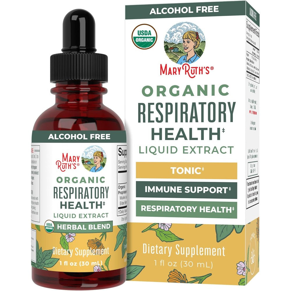 MaryRuth Organics Respiratory Health liquid extract bottle front view