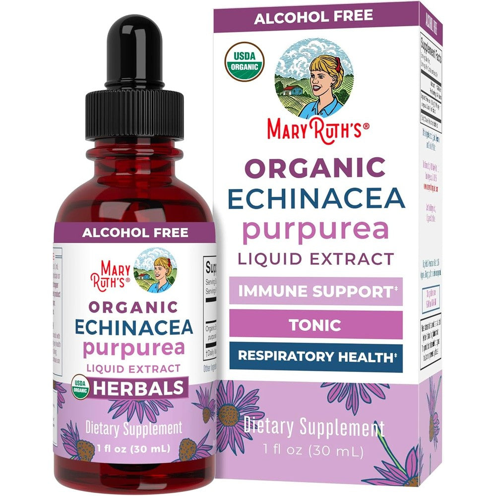 MaryRuth Organics Echinacea Purpurea Liquid Drops front view for immune support