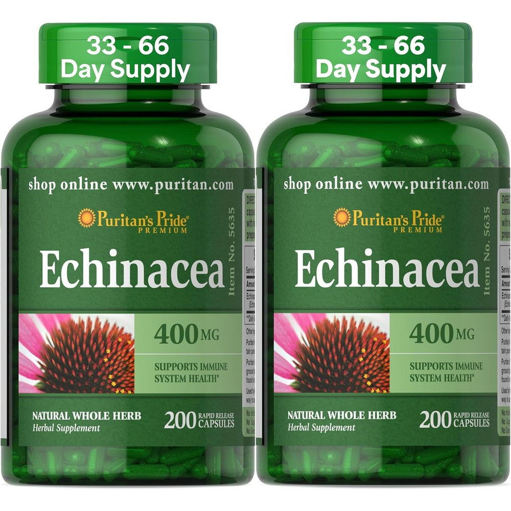 Puritans Pride Premium Echinacea 400mg front bottle view