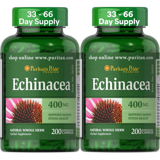 Puritans Pride Premium Echinacea 400mg front bottle view
