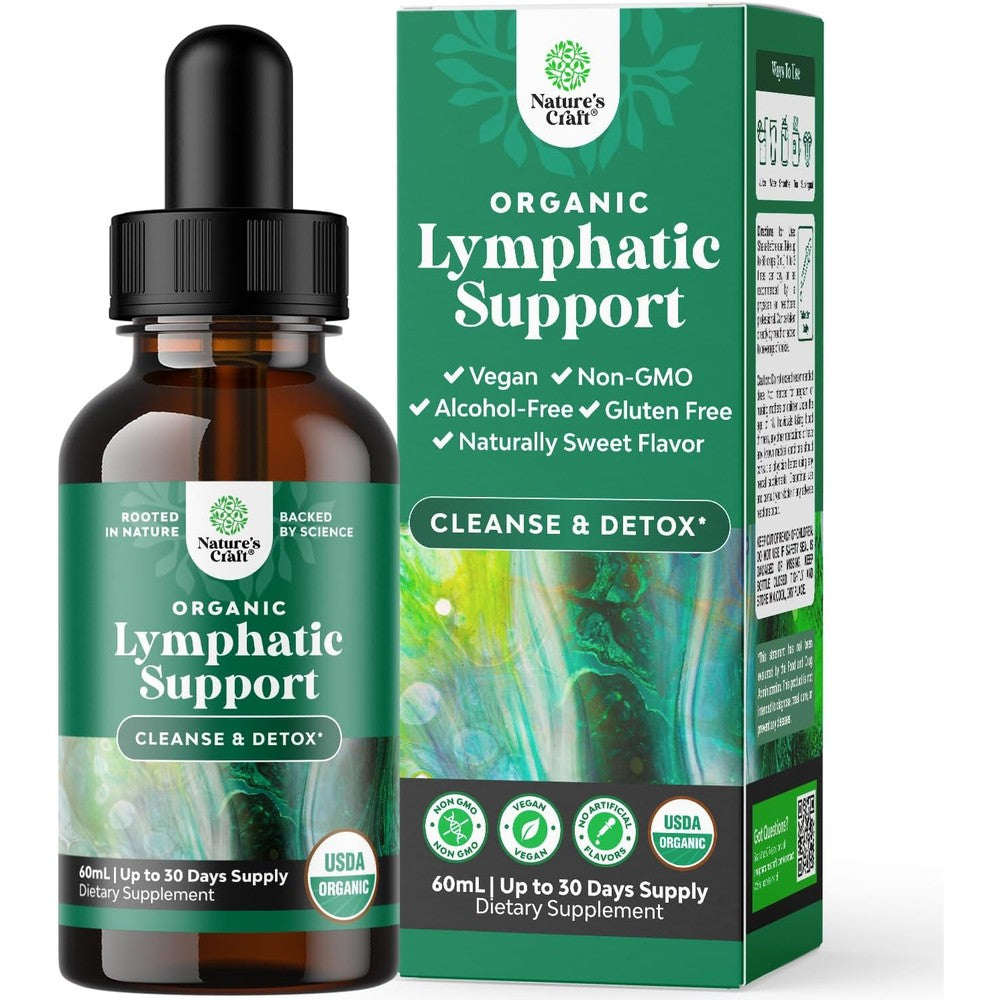 Natures Craft Organic Lymphatic Drainage Drops bottle front view