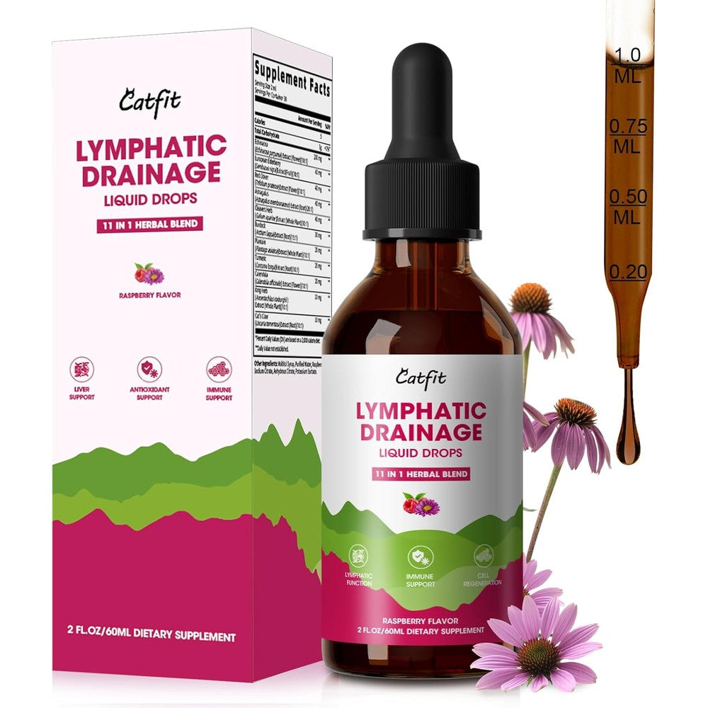 Catfit Lymphatic Drainage Drops 11-in-1 herbal supplement front view