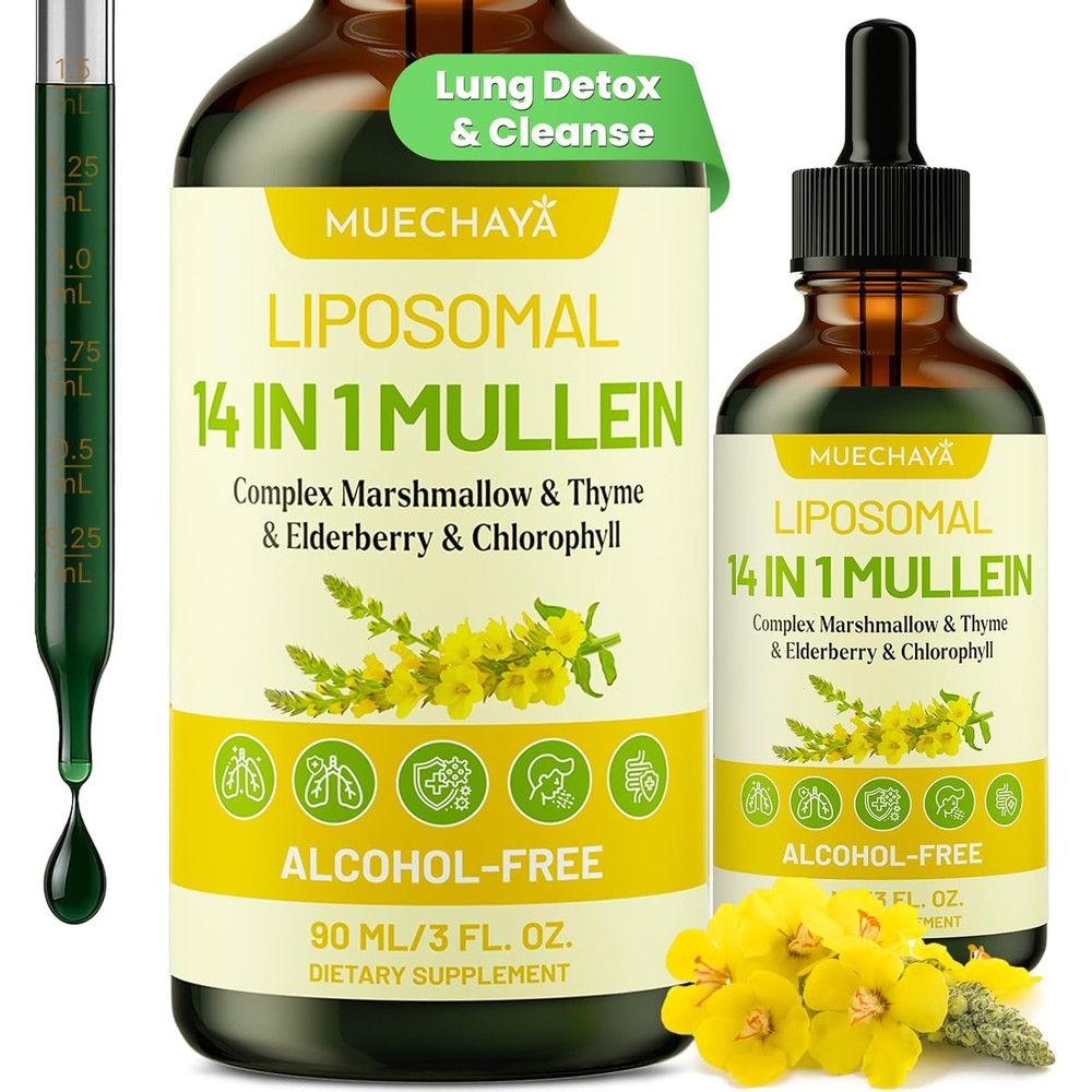 Muechaya Liposomal 14 In 1 Mullein Drops bottle front view