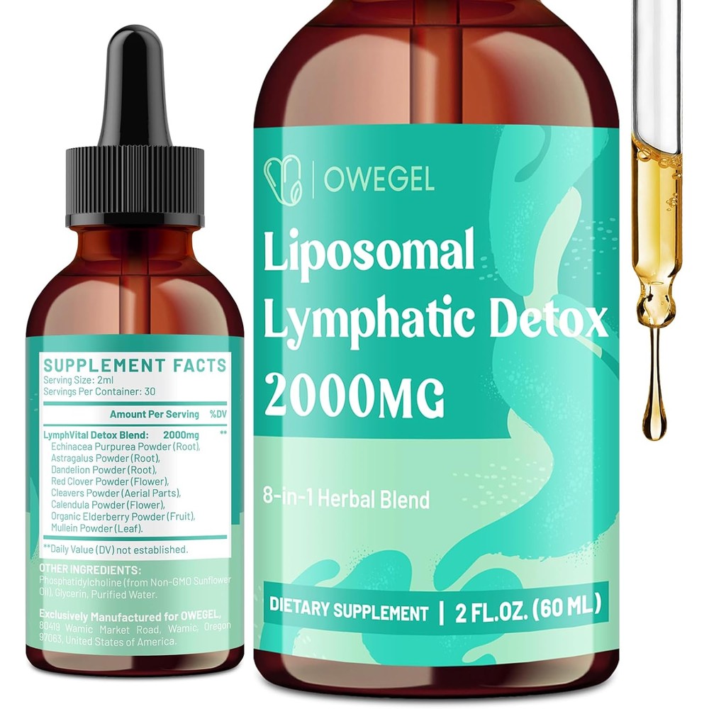 Owegel Liposomal Lymphatic Drainage 2000mg bottle front view