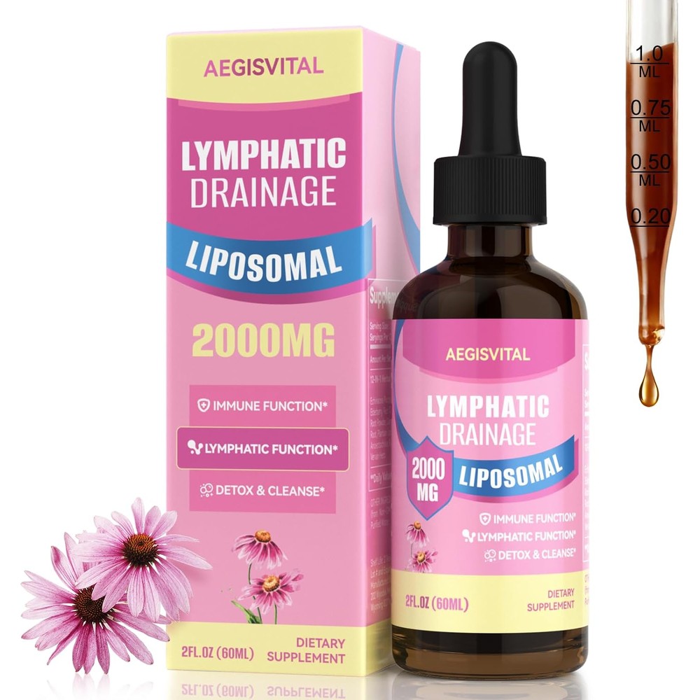 Aegisvital Lymphatic Drainage Echinacea 12-in-1 Formula bottle front view