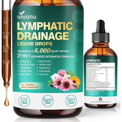 VivoNu 21-in-1 Liposomal Lymphatic Drainage Drops front bottle view