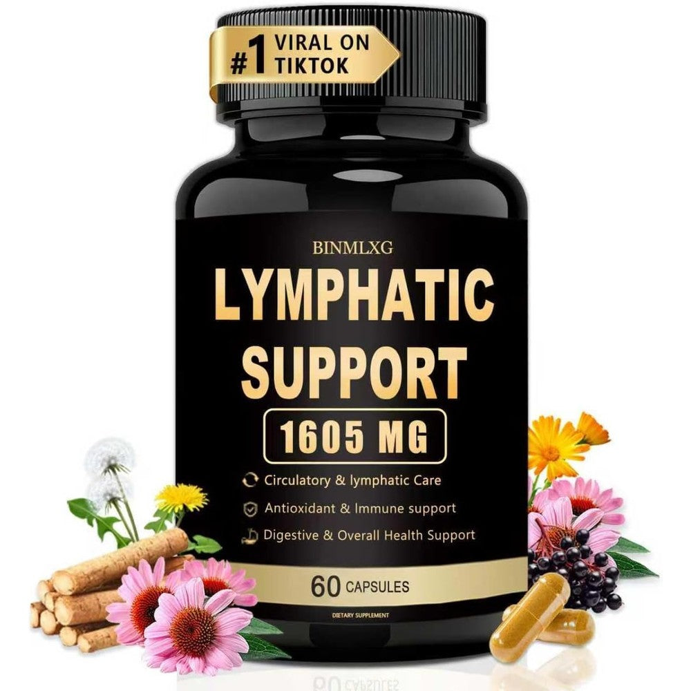 Tonga Herbs Binmlxg Lymphatic Support 1605mg capsules front view