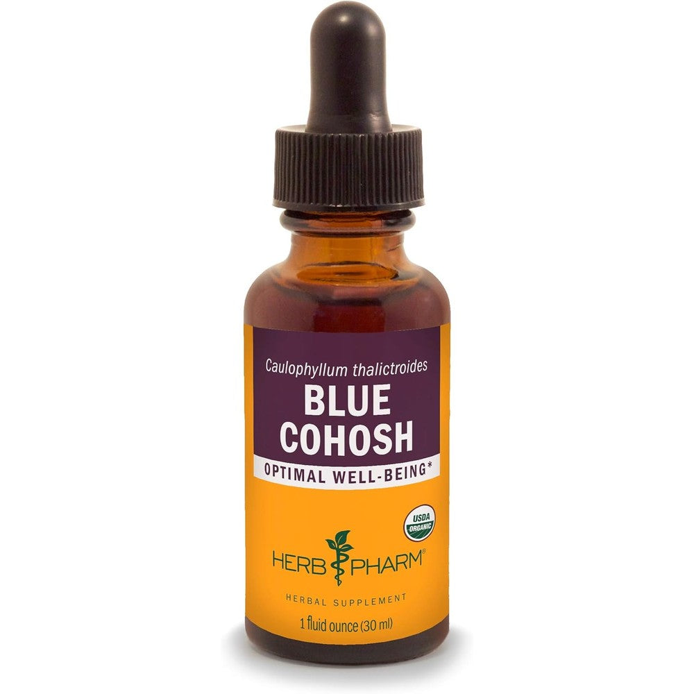 Herb Pharm Certified Organic Blue Cohosh Liquid Extract 1 Fluid Ounce bottle front view